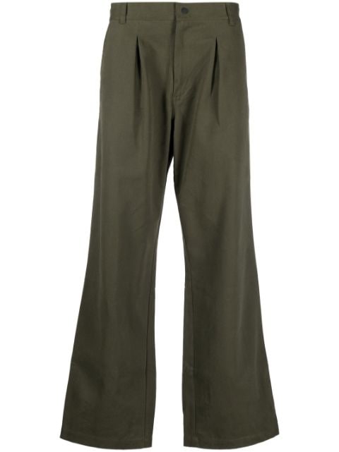 GR10K pleat-detailing cotton wide-leg trousers 