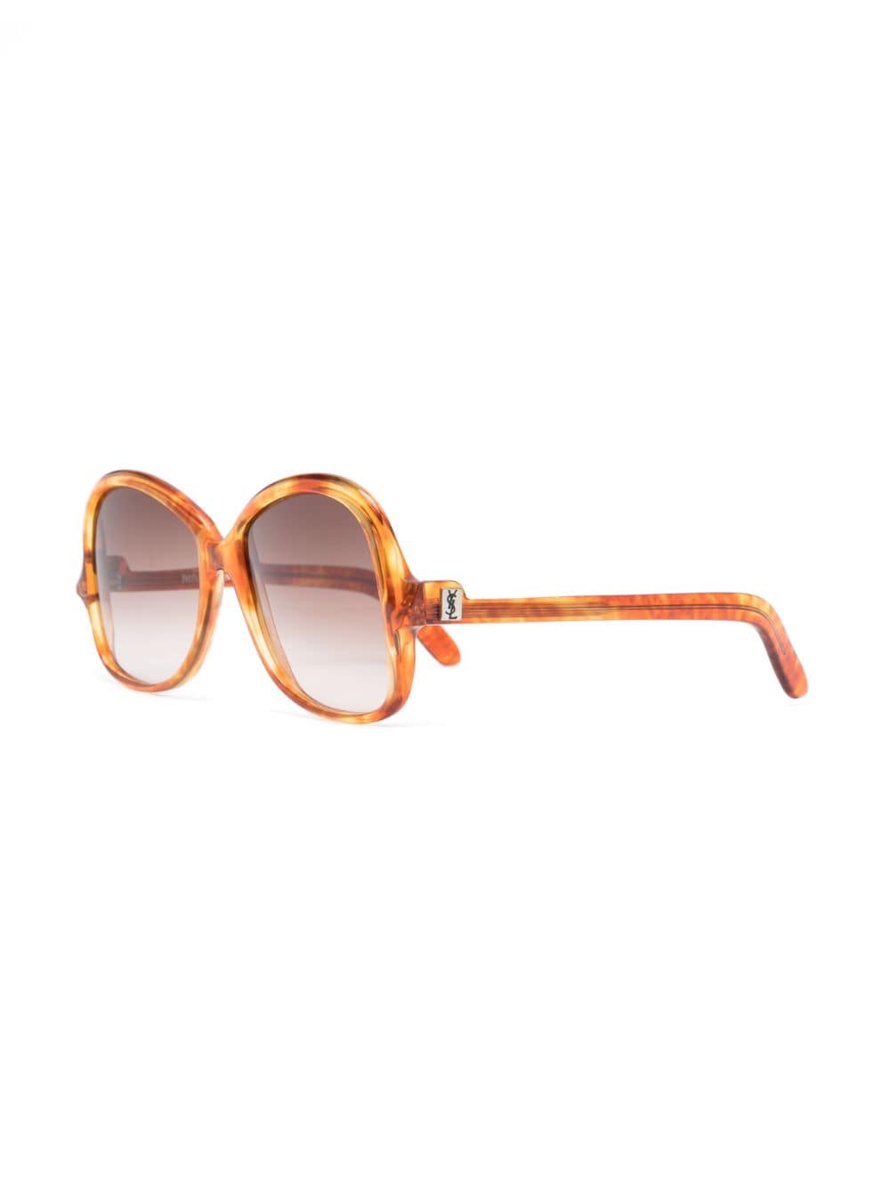 Saint Laurent Pre-Owned 1970s zonnebril met rond montuur - Bruin