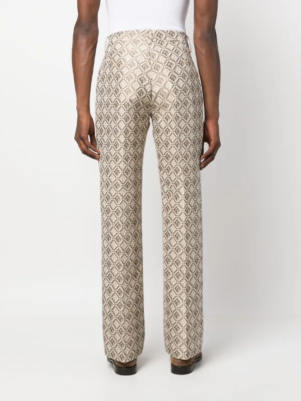 【関税&送料込】Marine Serre Moon Diamant Trousers Marine Serre Moon Diamant straight-leg Trousers | Neutrals
