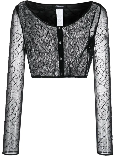 Blumarine semi-sheer cropped top