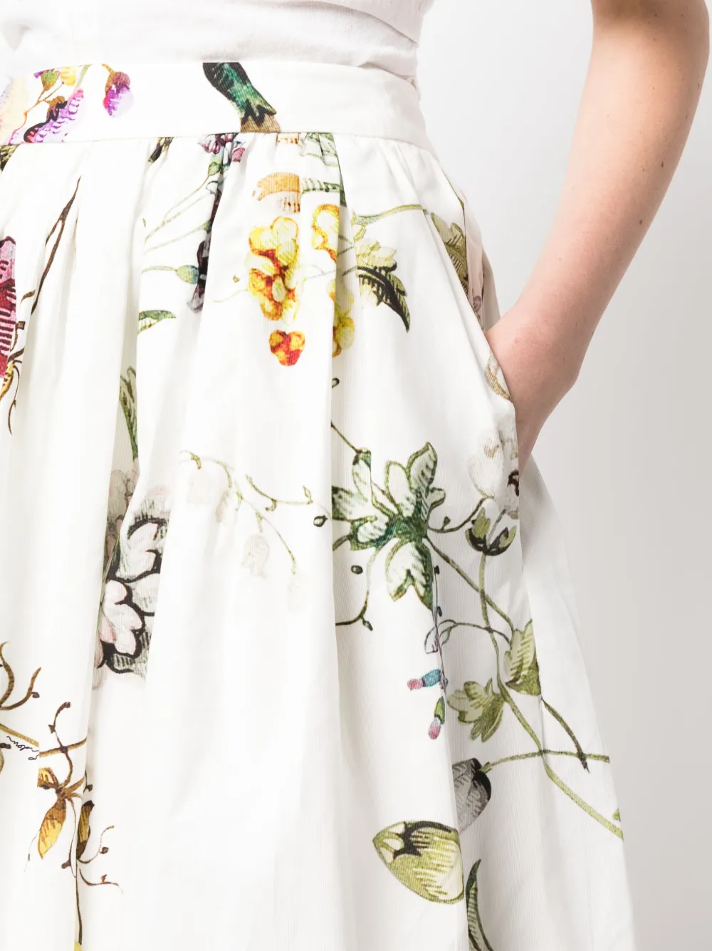 Erdem Ferro Laurenson Floral-print Skirt In White
