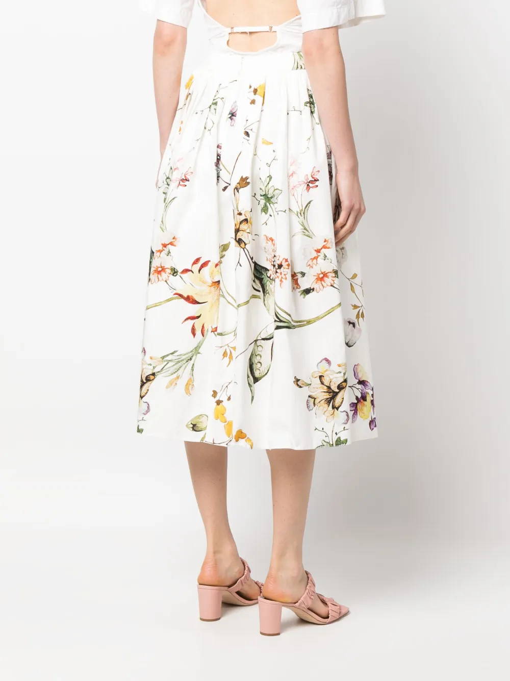 Erdem Ferro Laurenson Floral-print Skirt In White