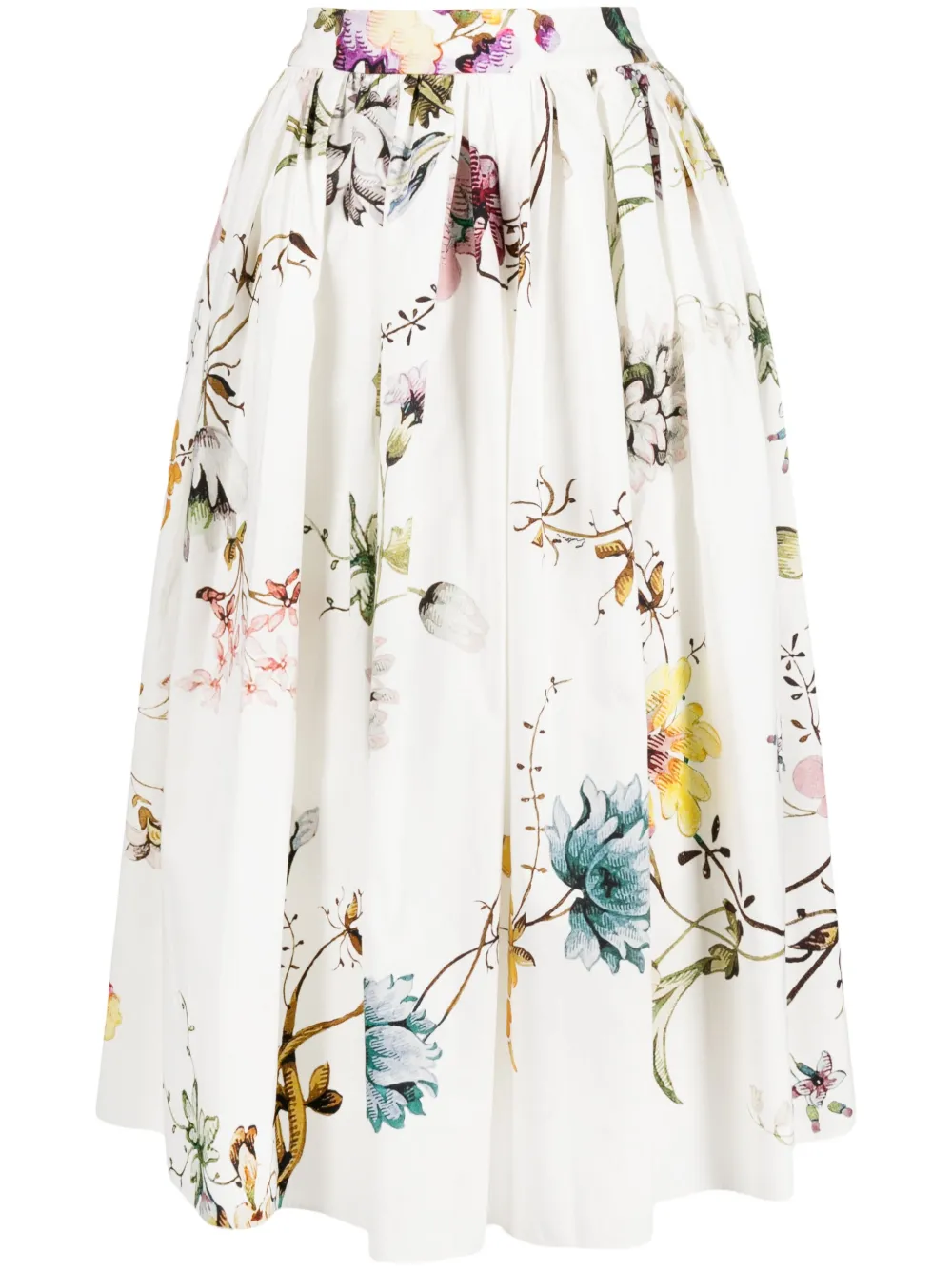 Erdem Ferro Laurenson Floral-print Skirt In White Multi