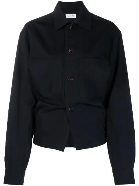 balloon-sleeve wool shirt