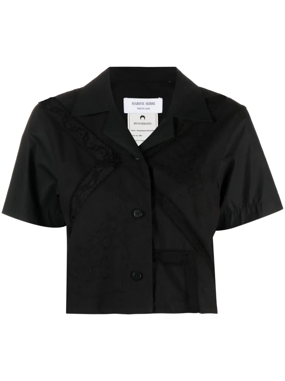 Marine Serre Regenerated Buttoned Bowling Shirt In Black