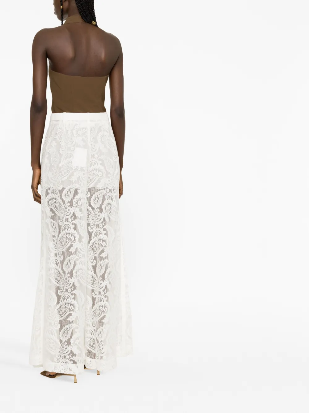 Shop Zimmermann Wonderland Lace Wide-leg Trousers In Neutrals