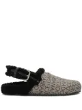 Dolce & Gabbana faux fur-trim coated jacquard mules - Neutrals