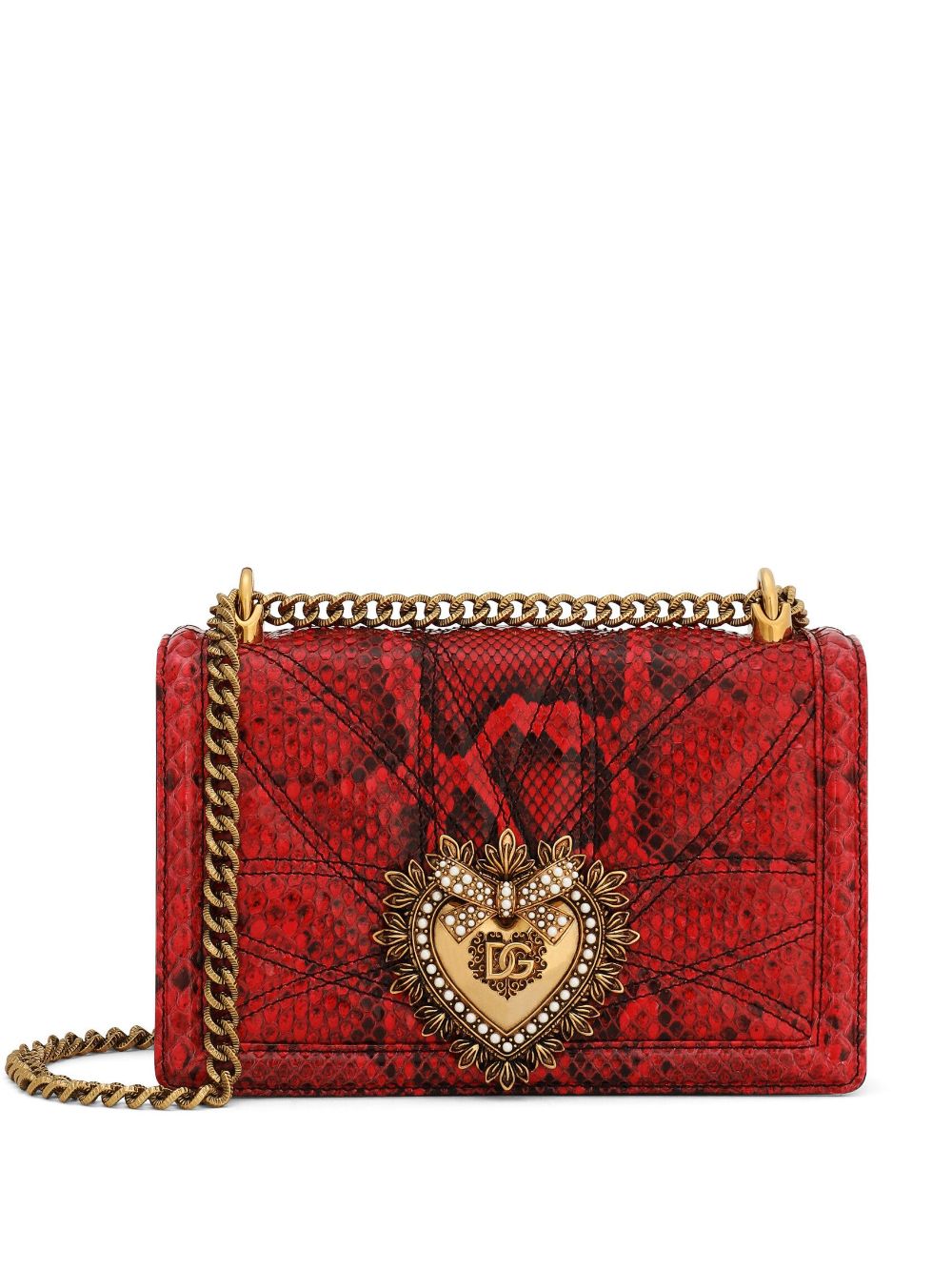 Dolce & Gabbana Medium Devotion Crossbody Bag In Red