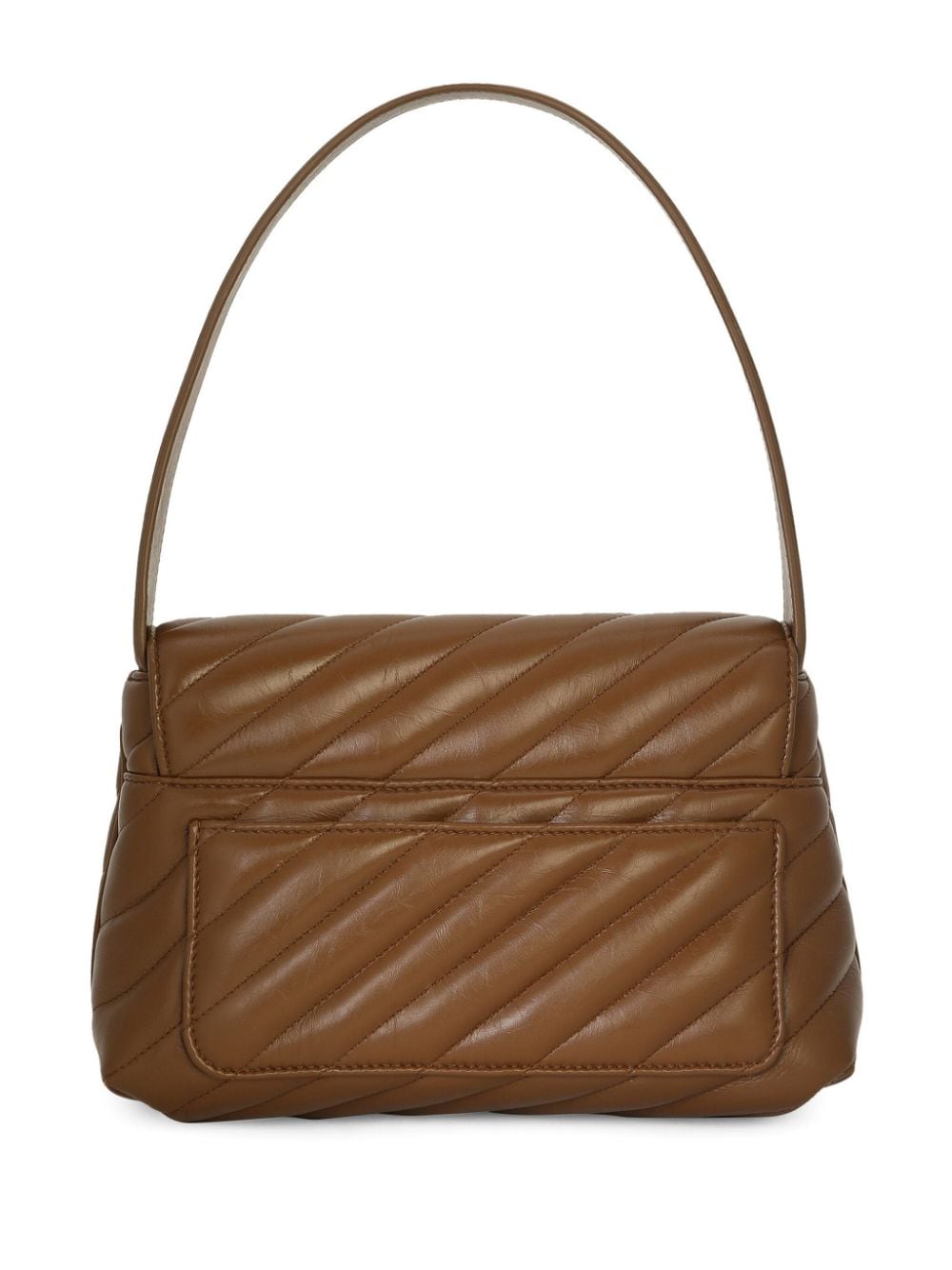 Shop Dolce & Gabbana Logo-buckle Padded Leather Bag In Brown