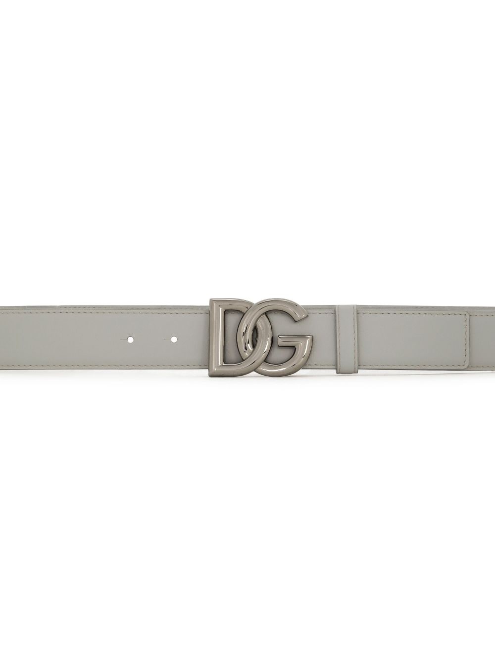 Shop Dolce & Gabbana Dg-logo Buckle Leather Belt In Grey