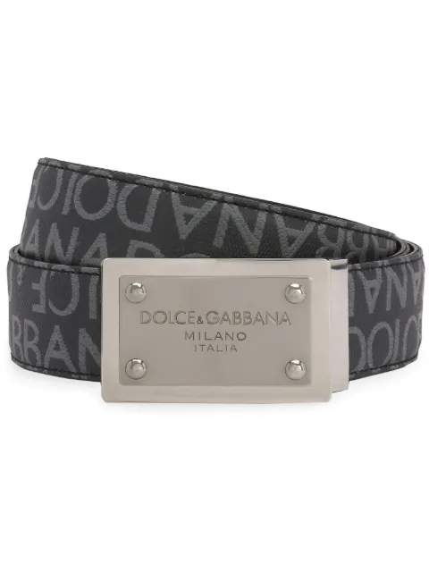 Dolce & Gabbana logo-plaque jacquard belt