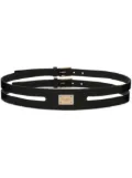 Dolce & Gabbana logo-plaque double-strap belt - Black