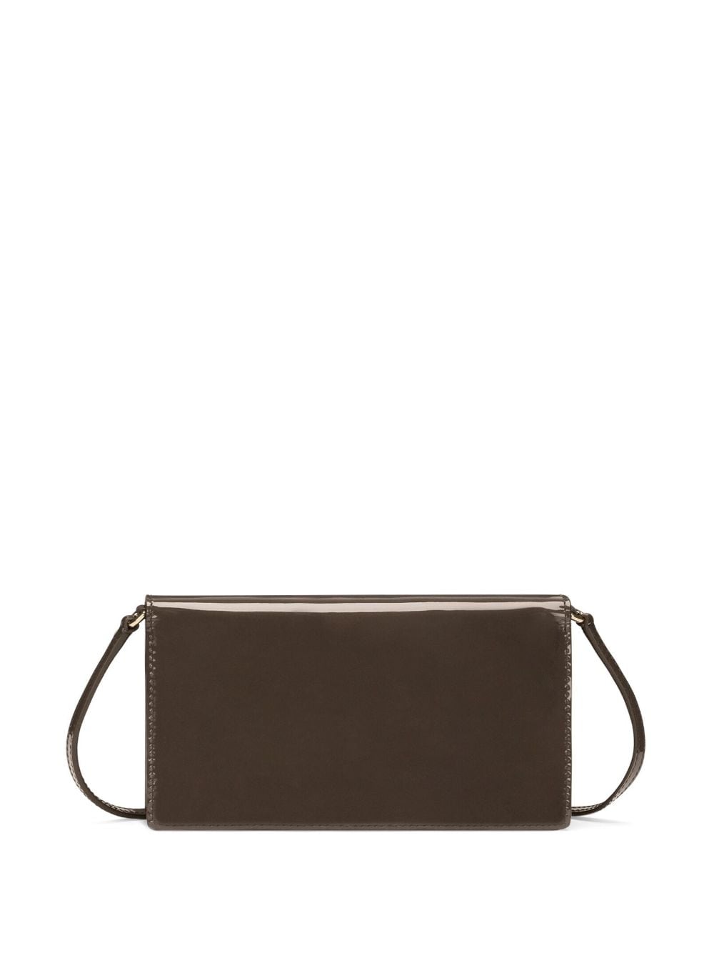 Shop Dolce & Gabbana Dg-logo Patent-leather Shoulder Bag In Brown