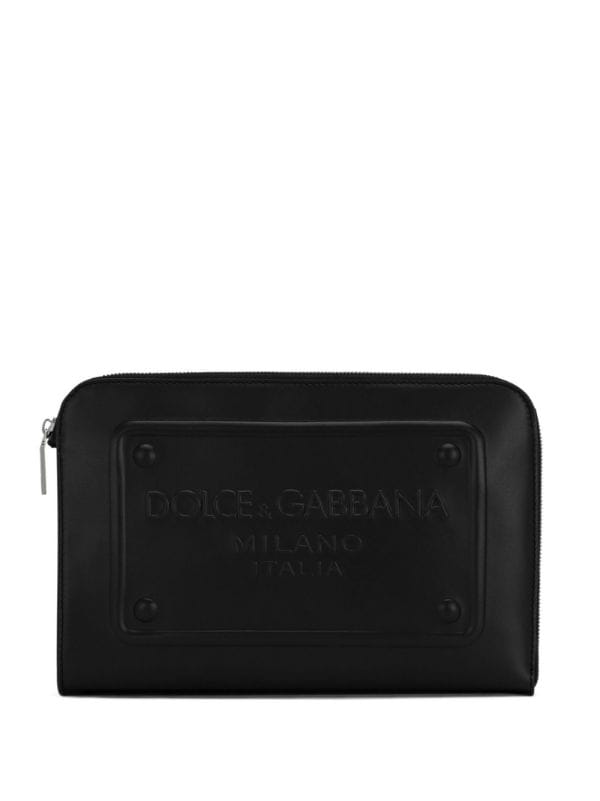 Dolce & Gabbana logo-embossed Leather Clutch - Farfetch
