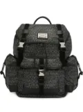 Dolce & Gabbana logo jacquard buckled backpack - Black