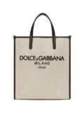 Dolce & Gabbana Small Shopping canvas tote bag - Neutrals