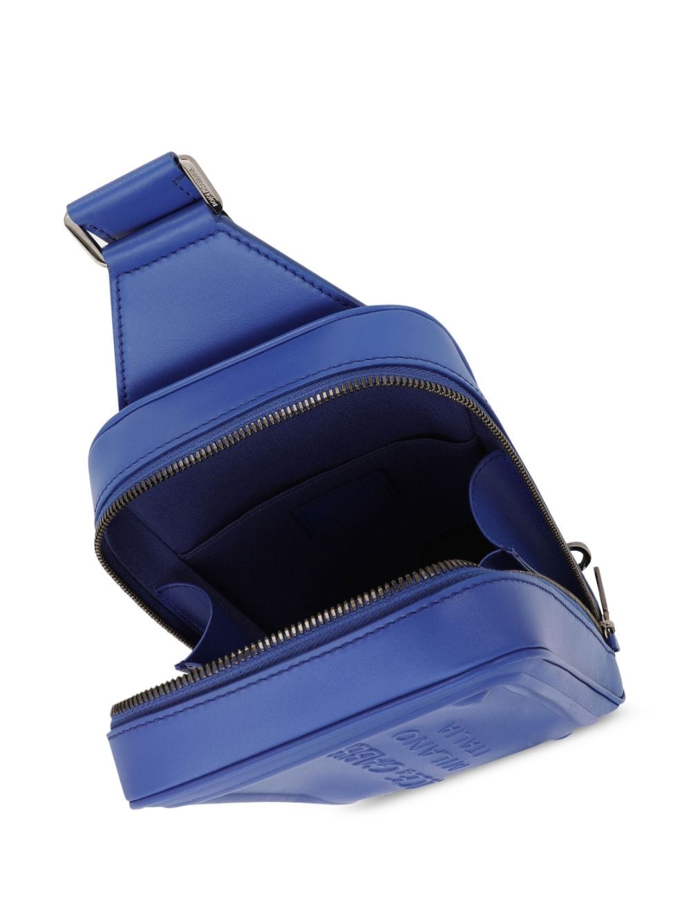 Shop Dolce & Gabbana Raised-logo Belt Bag In Blue