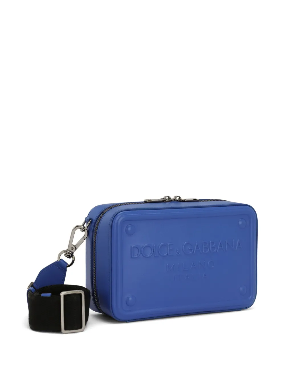 Shop Dolce & Gabbana Raised-logo Shoulder Bag In Blue