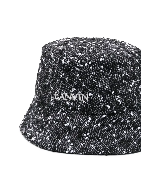 Lanvin logo-embroidered Tweed Bucket Hat - Farfetch