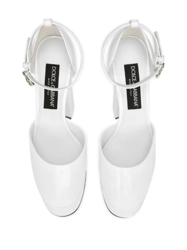 Dolce & Gabbana 105mm patent-leather Platform Pumps | White