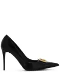 Dolce & Gabbana logo-lettering leather pumps - Black