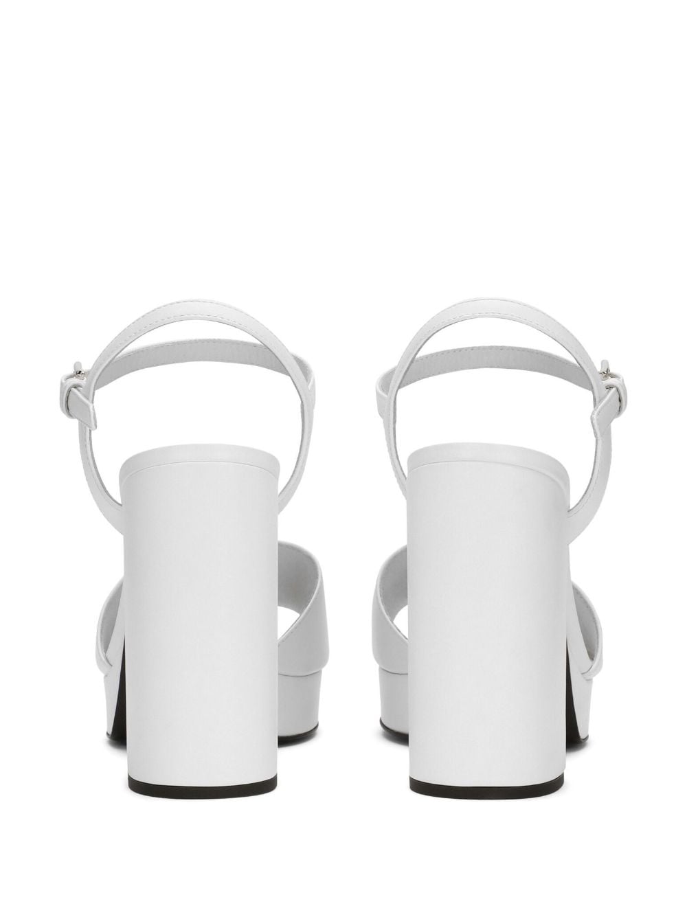 Shop Dolce & Gabbana Logo-embroidered Platform Sandals In White