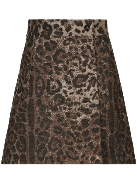 Dolce & Gabbana minifalda de cintura alta y estampado de leopardo