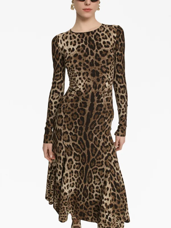 Dolce & Gabbana レオパード柄 ドレス ワンピース ブラウン Dolce & Gabbana レオパード ドレス | ブラウン | FARFETCH JP