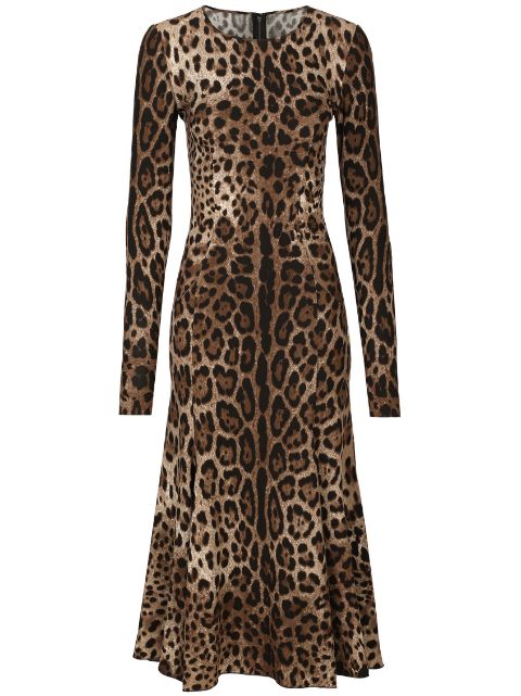 Dolce & Gabbana leopard-print midi dress Women