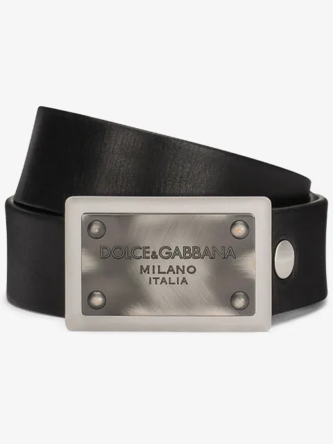 Dolce & Gabbana logo-buckle leather belt