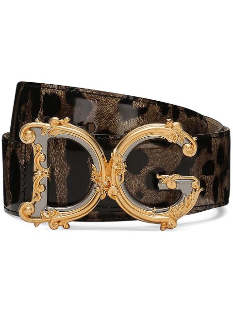 Dolce & Gabbana logo-plaque leopard-print belt Women