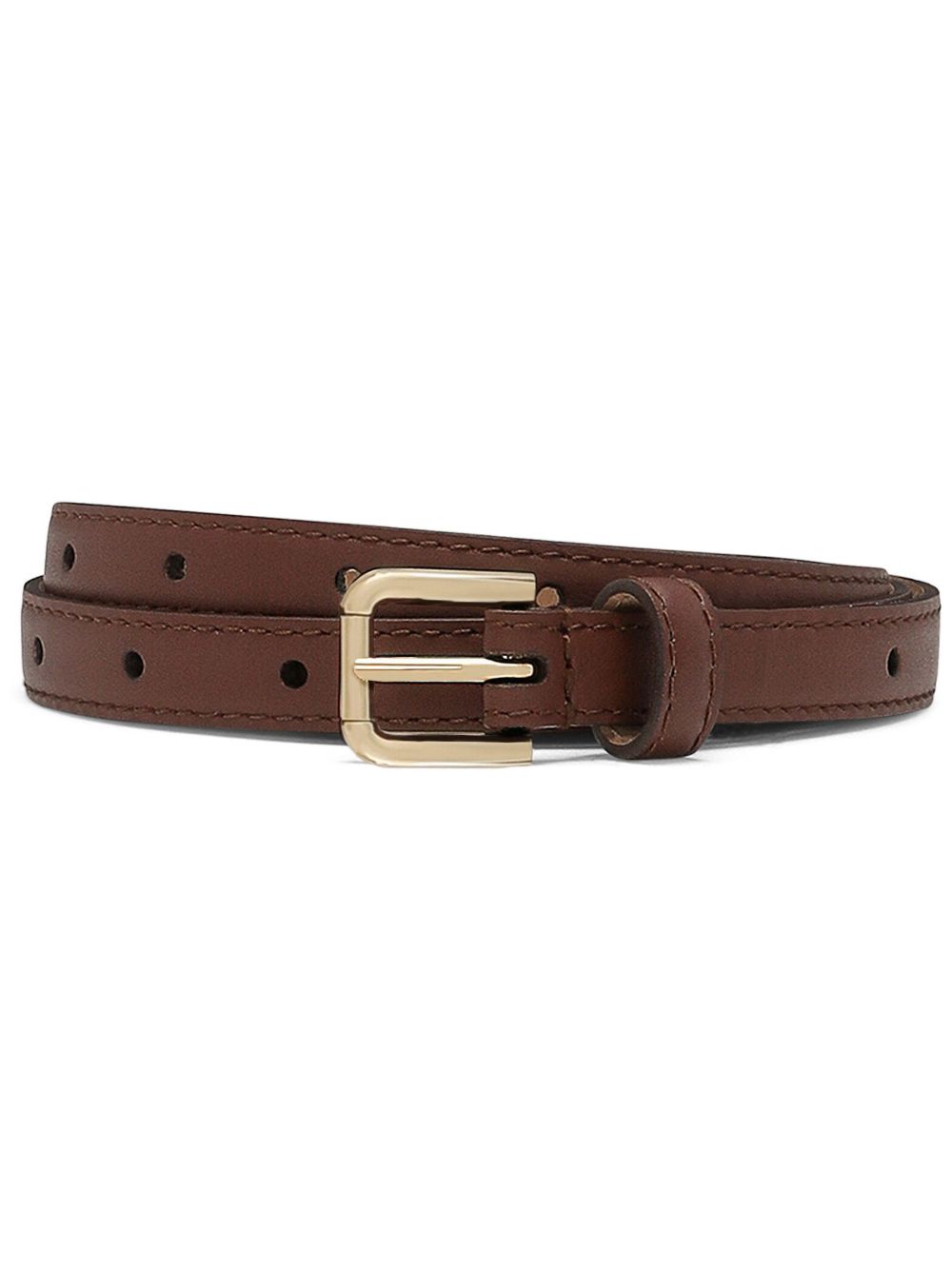 buckled leather belt