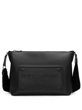 Dolce & Gabbana raised-logo Messenger Bag | Black | FARFETCH