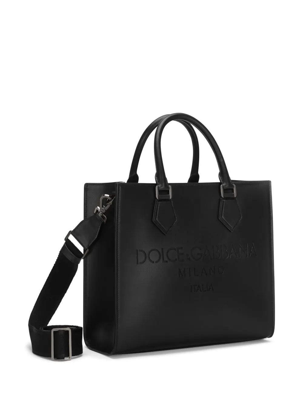Dolce & Gabbana Shopper met logo-reliëf Zwart