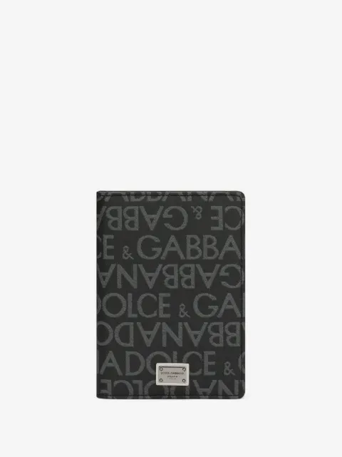 Dolce & Gabbana logo-plaque jacquard cardholder