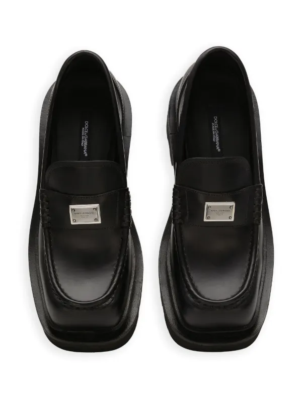 Dolce & Gabbana logo-plaque Leather Loafers | Black | FARFETCH Dolce & Gabbana logo-plaque Leather Loafers | Black | FARFETCH