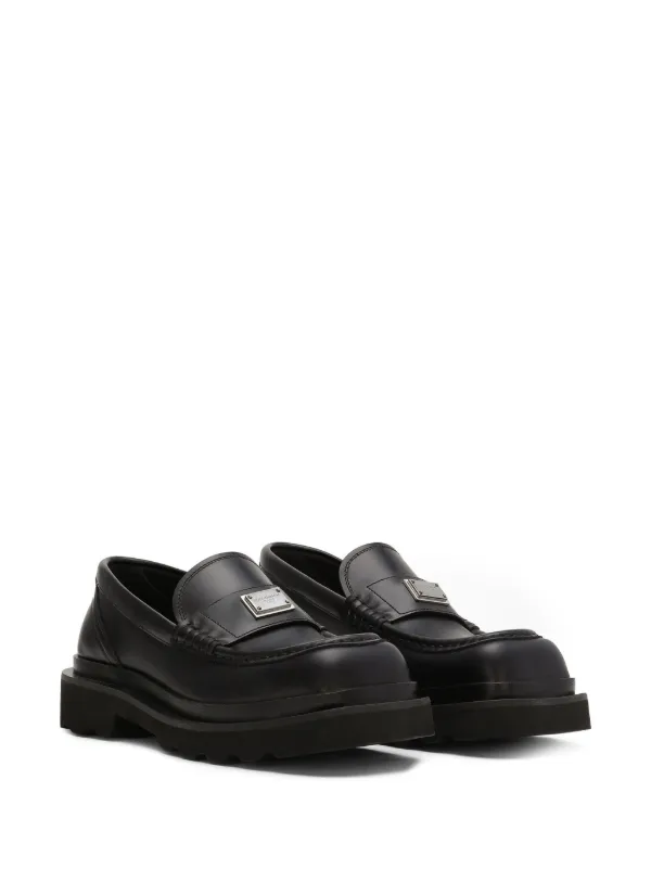 【関税&送料込】Dolce & Gabbana Loafer With Logo Dolce & Gabbana logo-lettering Loafers | Black | FARFETCH