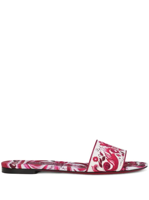 Dolce & Gabbana Majolica-print flat slides
