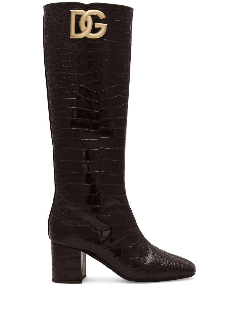 Image 1 of Dolce & Gabbana 60mm logo-plaque leather boots