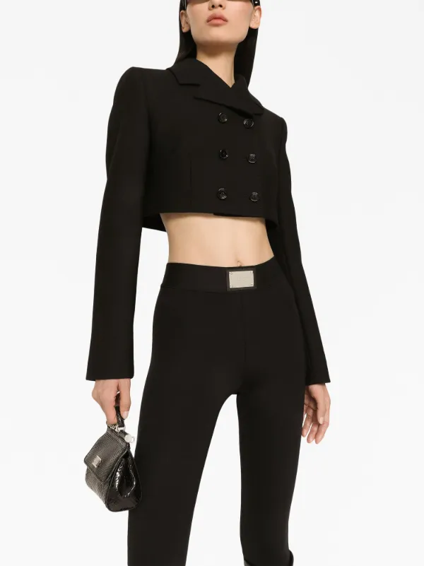 ジャケット Dolce&Gabbana Cropped Double-Breasted Black Jacket 17242134_35071831_600.jpg