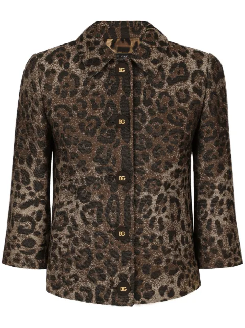 Dolce & Gabbana chaqueta con motivo de leopardo