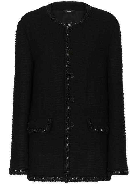 Dolce & Gabbana sequin-embellished bouclé jacket