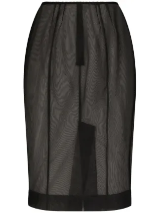 Dolce & Gabbana シアー ペンシルスカート | ブラック | FARFETCH JP