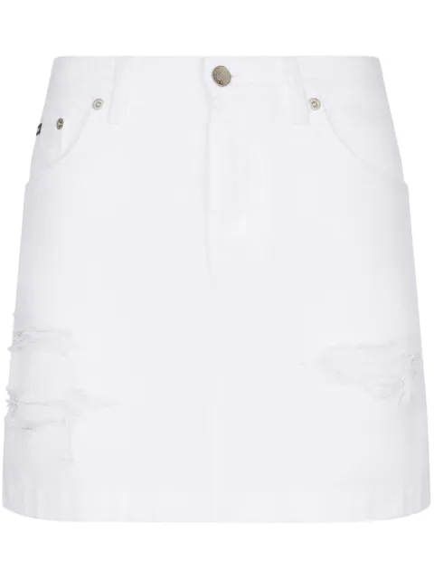 Dolce & Gabbana distressed denim miniskirt