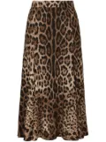 Dolce & Gabbana leopard-print high-waisted skirt - Brown