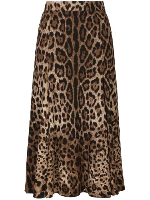 Dolce & Gabbana leopard-print high-waisted skirt