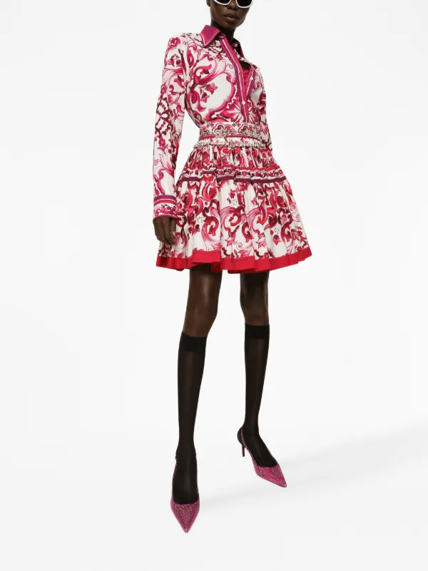 Dolce & Gabbana Majolica-print Cotton Shirt | Red | FARFETCH