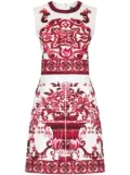Dolce & Gabbana Majolica-print brocade mini dress - White