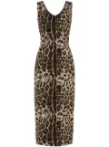 Dolce & Gabbana leopard-print sleeveless dress - Brown