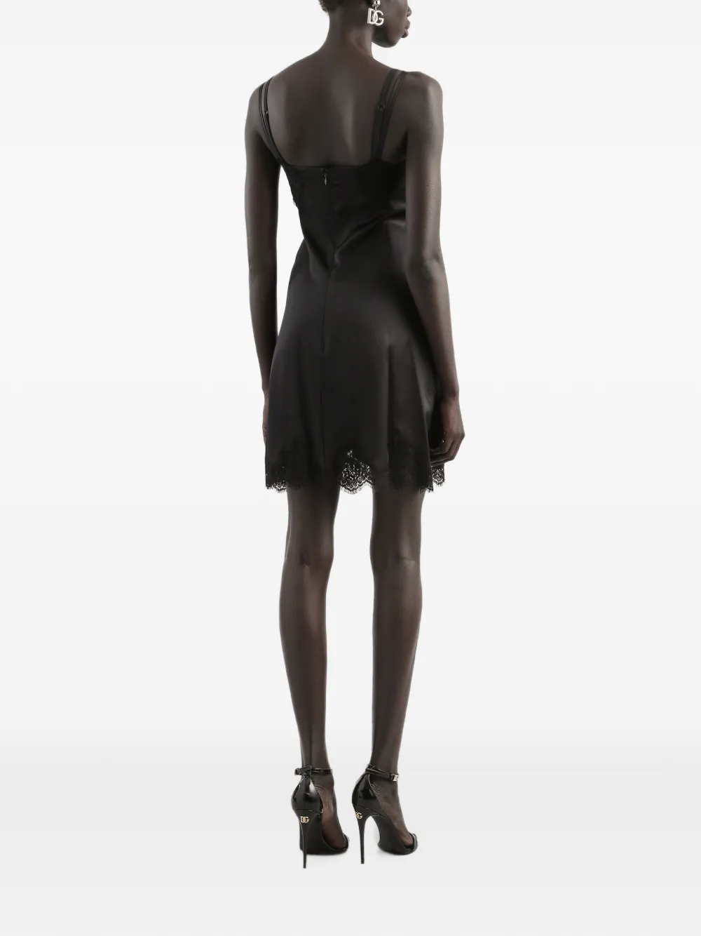 Dolce & Gabbana Mini-jurk met kant - Zwart